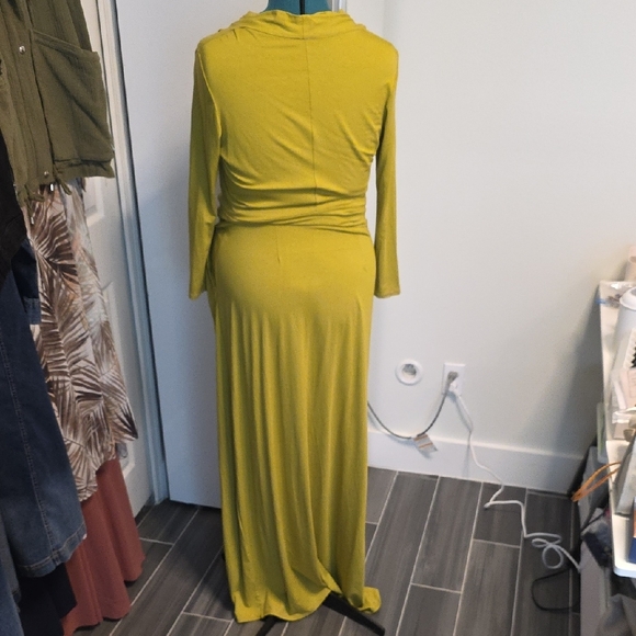 Taylor Jay Long Sleeve Yellow Maxi Dress Xl - Picture 5 of 5